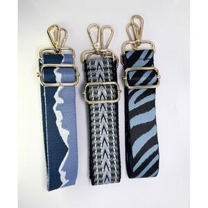 Blue Adjustable Replacement Purse Crossbody Strap Bundle w/Gold Hardware